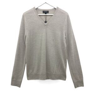 Express NWT Men's Extra Fine Merino Wool V-Neck Sweater Oatmeal Beige S
